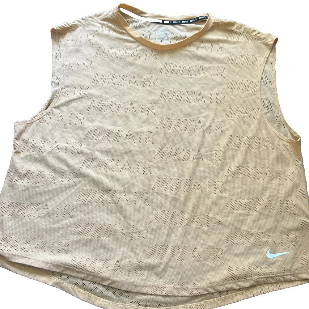 Nike Air Women's plus Short-Sleeve Running top 2XL coral dri-fit Perforated